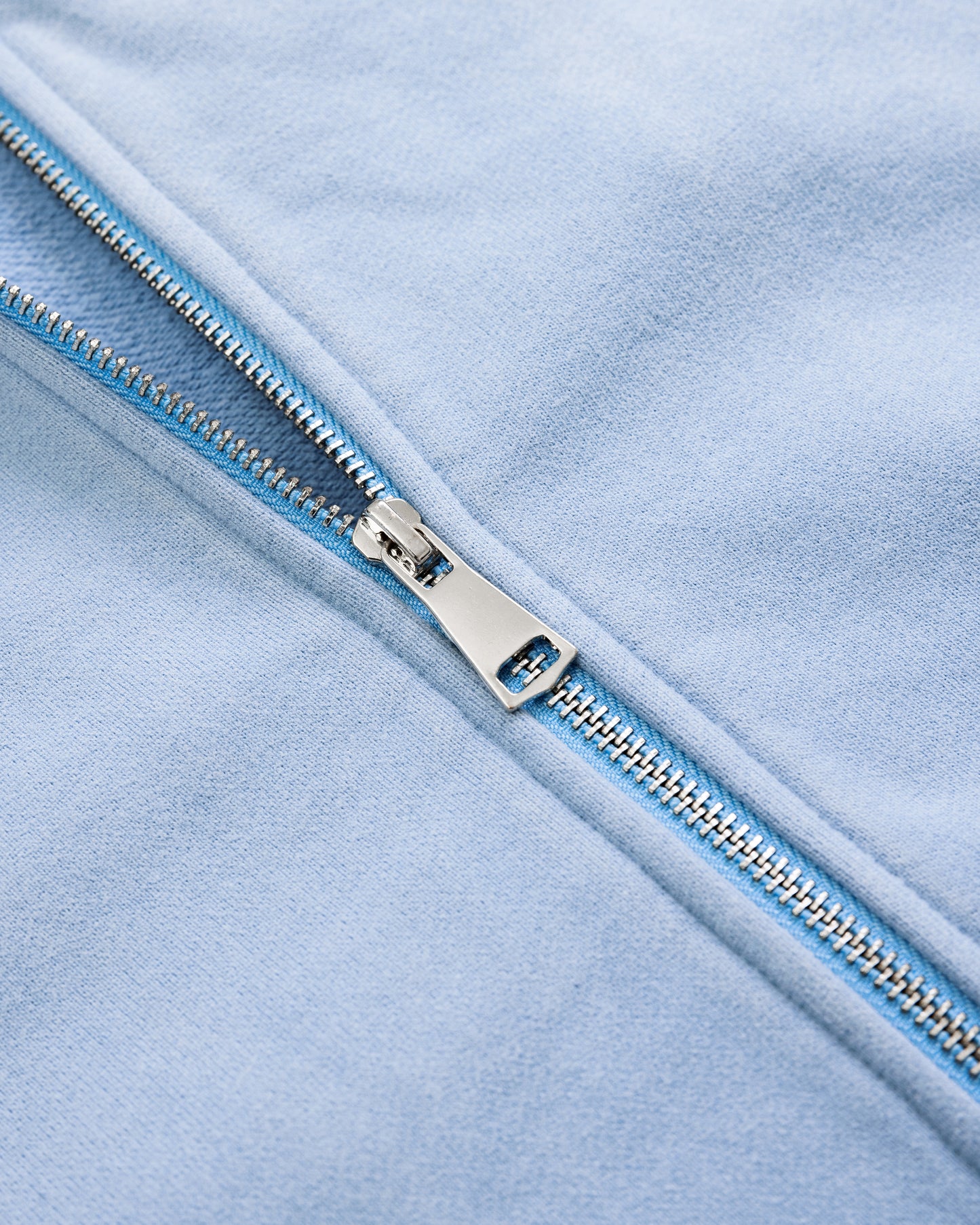 LUXURY ESSENTIALISM ZIP THROUGH HOODIE - WASHED POWDER BLUE