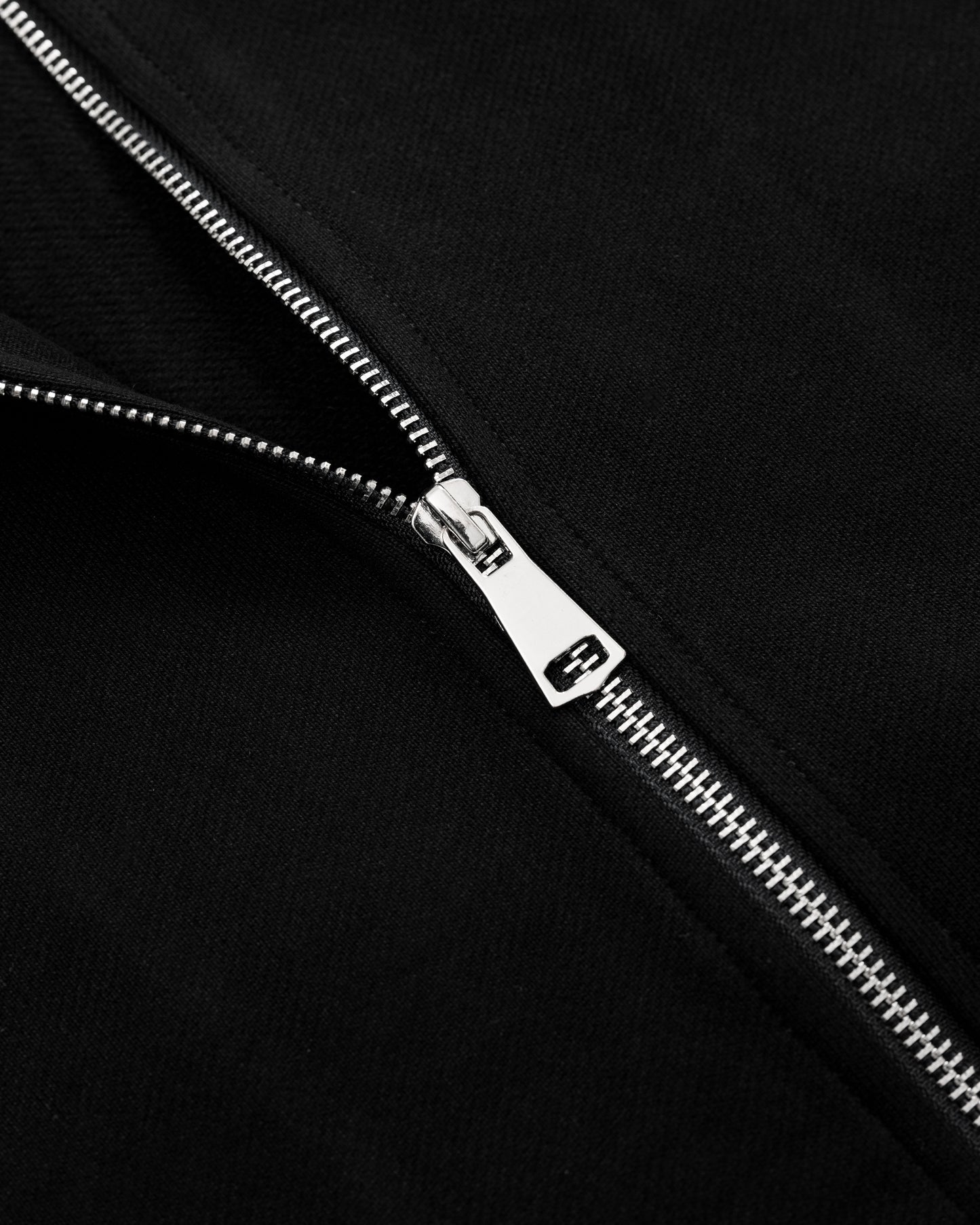 LUXURY ESSENTIALISM ZIP THROUGH HOODIE - SOLID BLACK