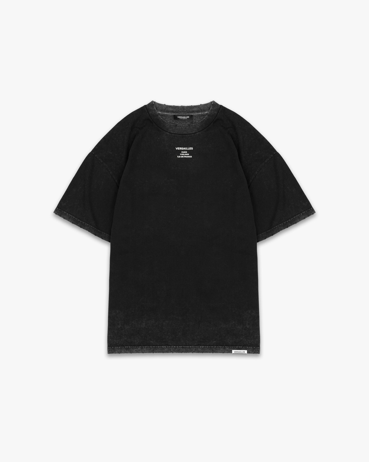 MINIMALISM SIGNATURE TEE - DISTRESSED WASHED BLACK SAMPLE