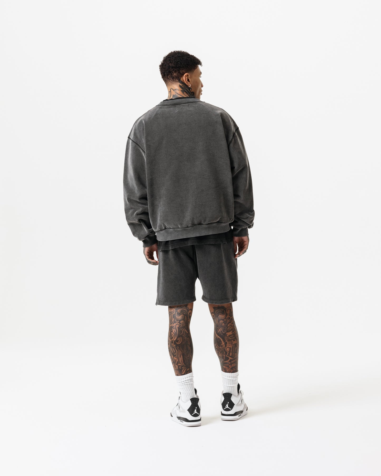 ALL'S FAIR IN LOVE AND WAR SWEATSHIRT - WASHED GREY/PINK