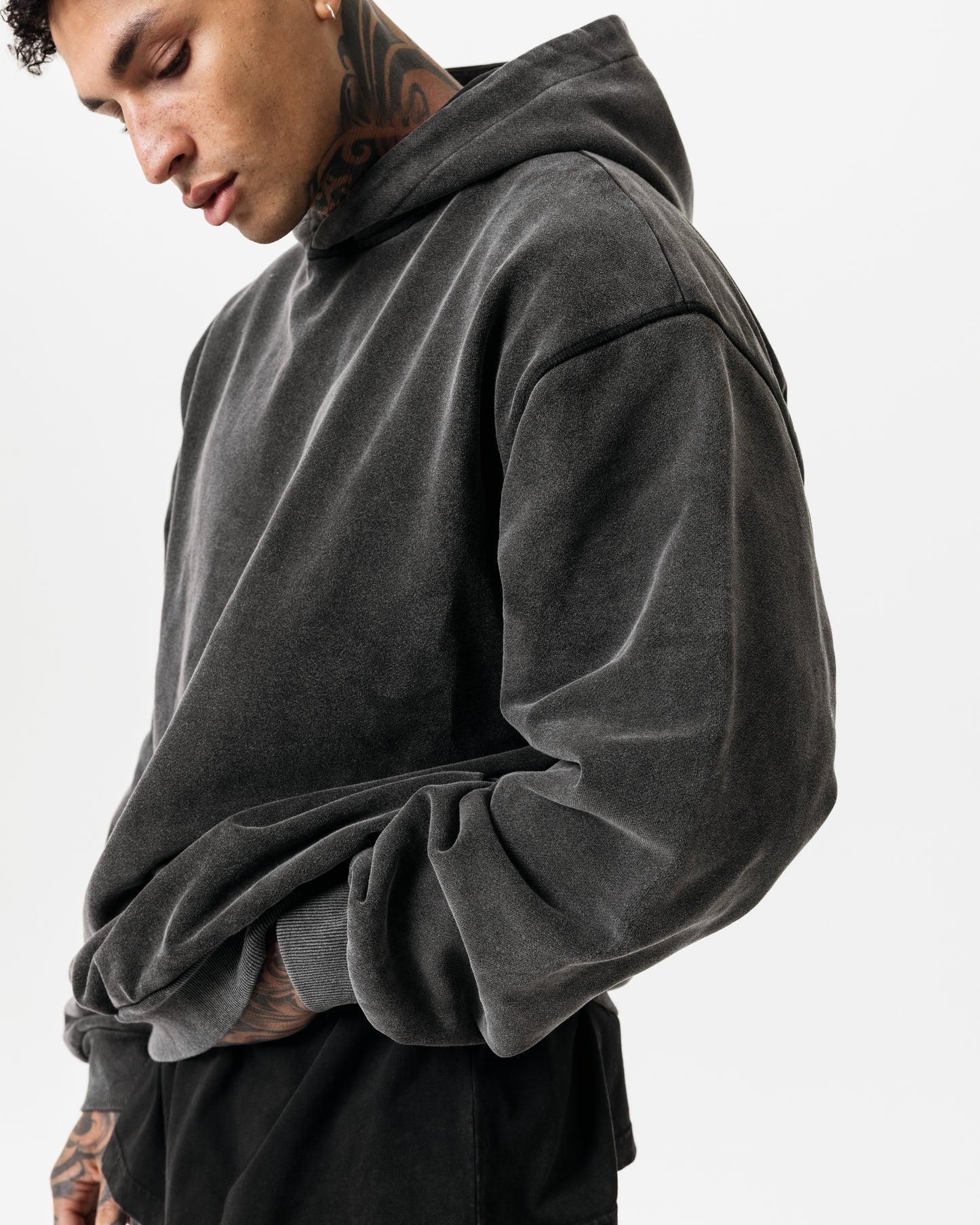 LUXURY ESSENTIALISM HOODIE - VINTAGE WASHED GREY